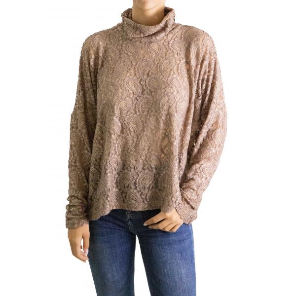 Maglia in pizzo collo alto Options